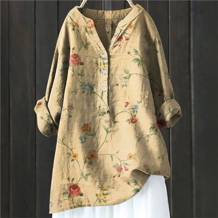 Damen Florale Lange Bluse