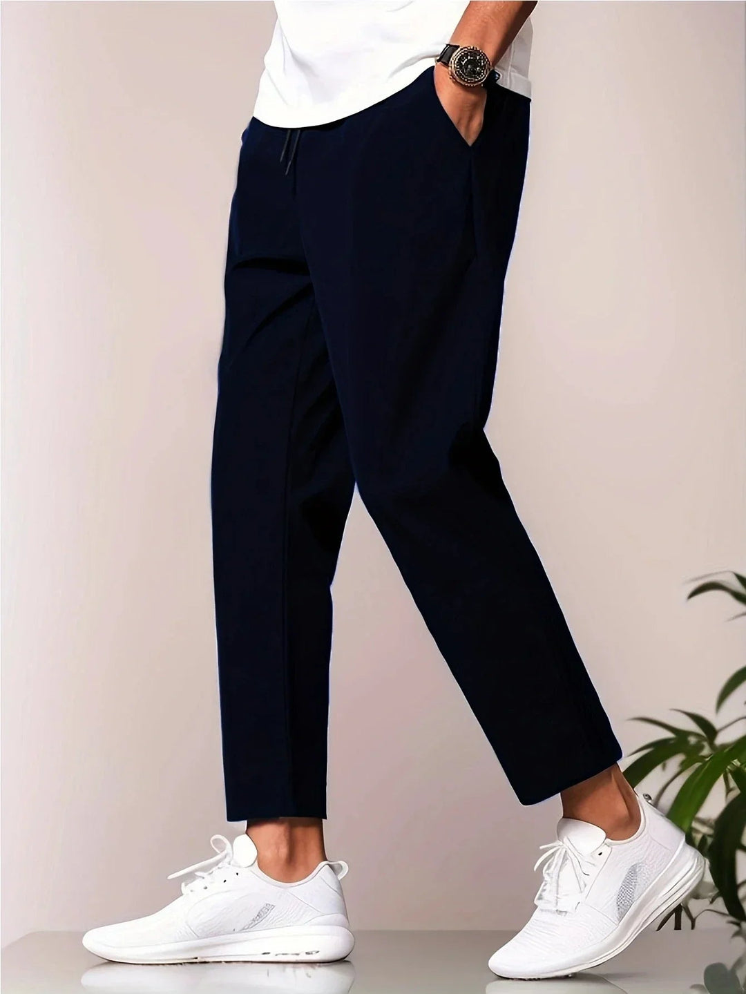 Gerade Geschnittene Leinenhose Für Herren