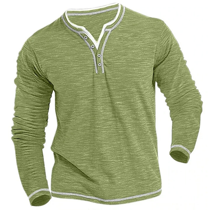 Herren VAusschnitt Langarm TShirt