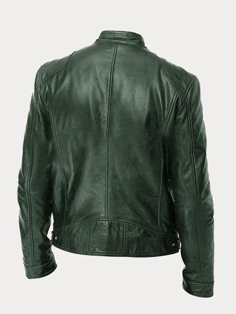 Herren Schwarze Leder Bikerjacke Premium Moto Stil – Slim Fit Jacke