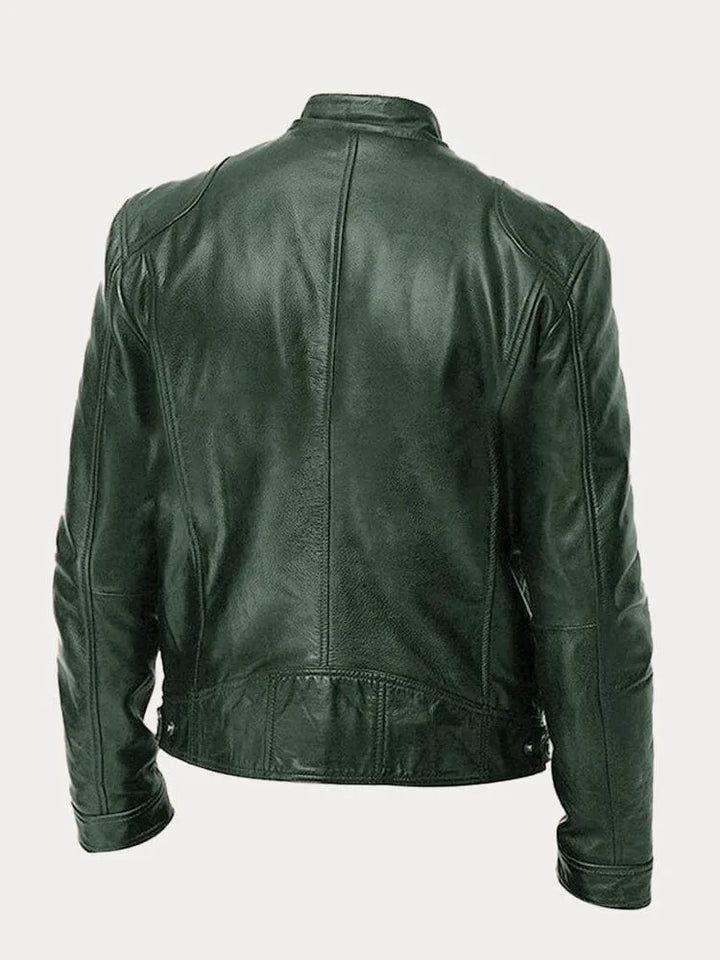 Herren Schwarze Leder Bikerjacke Premium Moto Stil – Slim Fit Jacke
