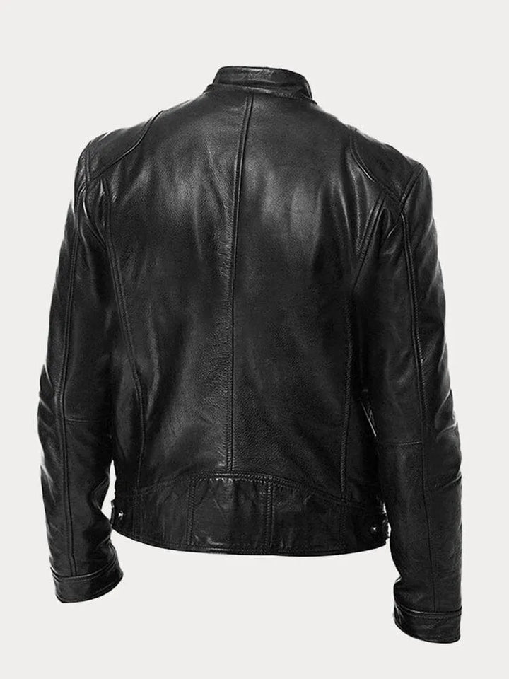 Herren Schwarze Leder Bikerjacke Premium Moto Stil – Slim Fit Jacke