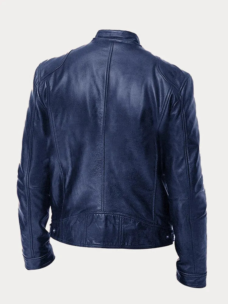Herren Schwarze Leder Bikerjacke Premium Moto Stil – Slim Fit Jacke