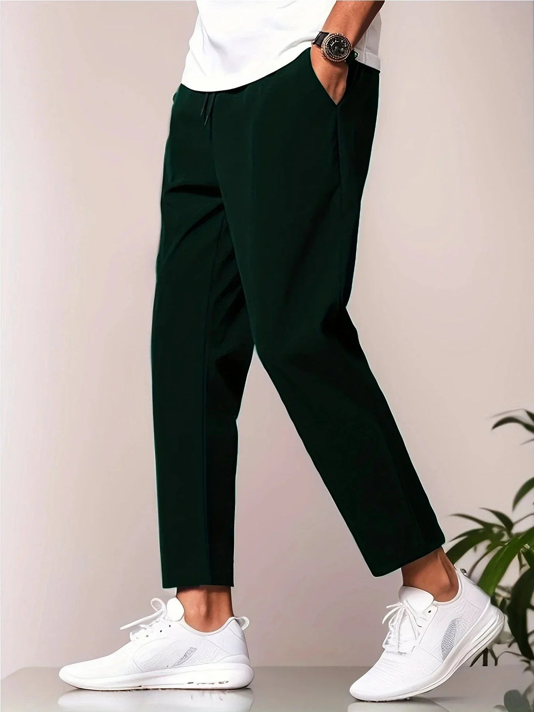 Gerade Geschnittene Leinenhose Für Herren
