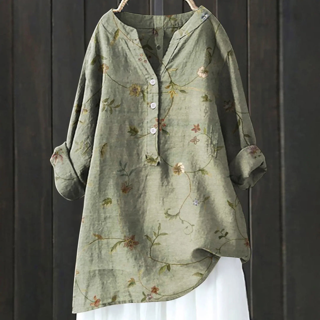 Damen Florale Lange Bluse