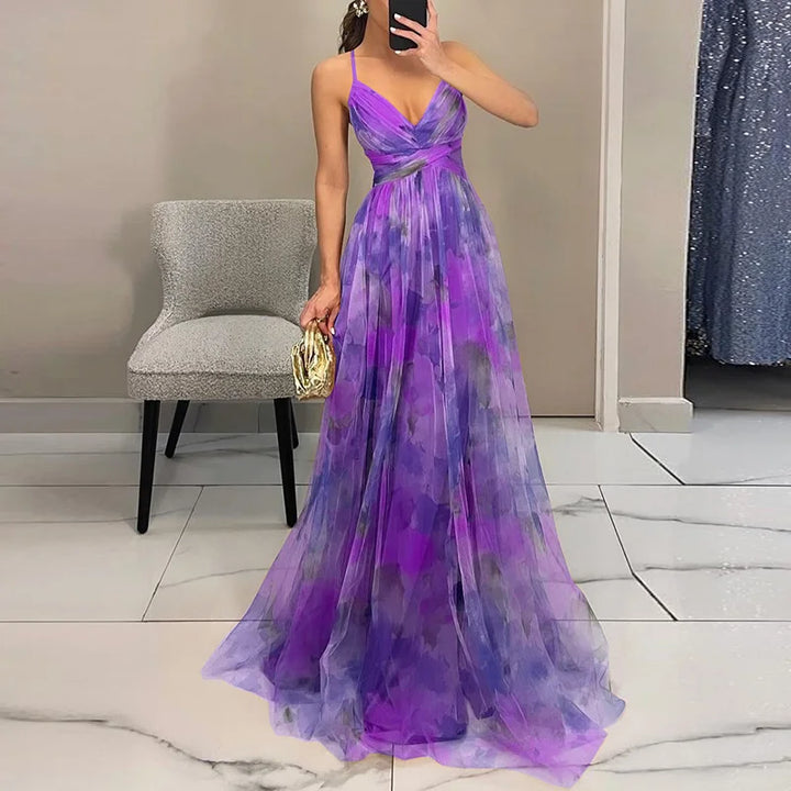 Damen Ärmelloses Maxikleid Mit Blumenmuster