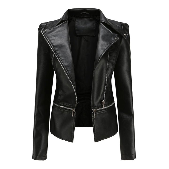 Schlanke Passform Bikerjacke für Damen – Stilvoll und Vielseitig 0