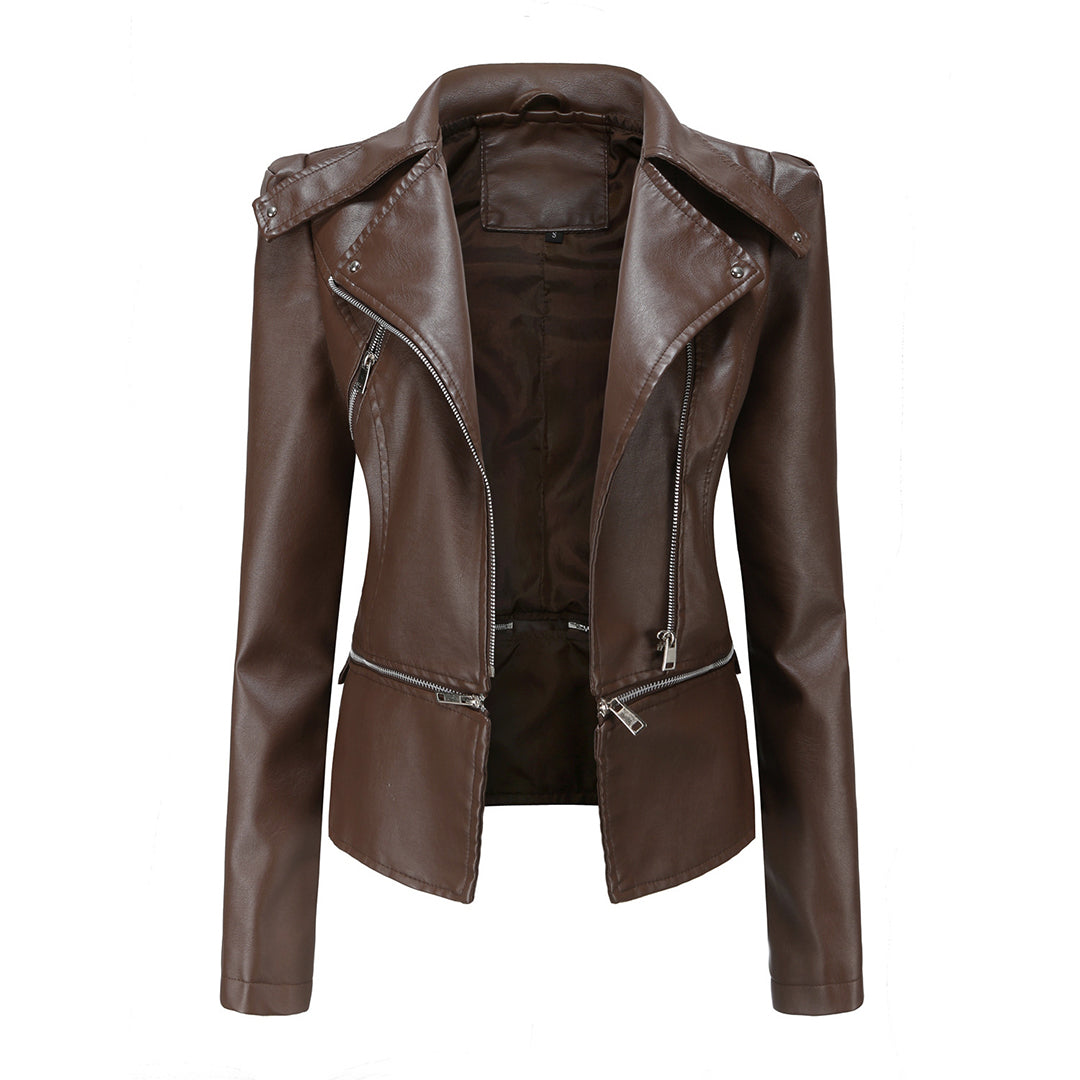 Schlanke Passform Bikerjacke für Damen – Stilvoll und Vielseitig 1