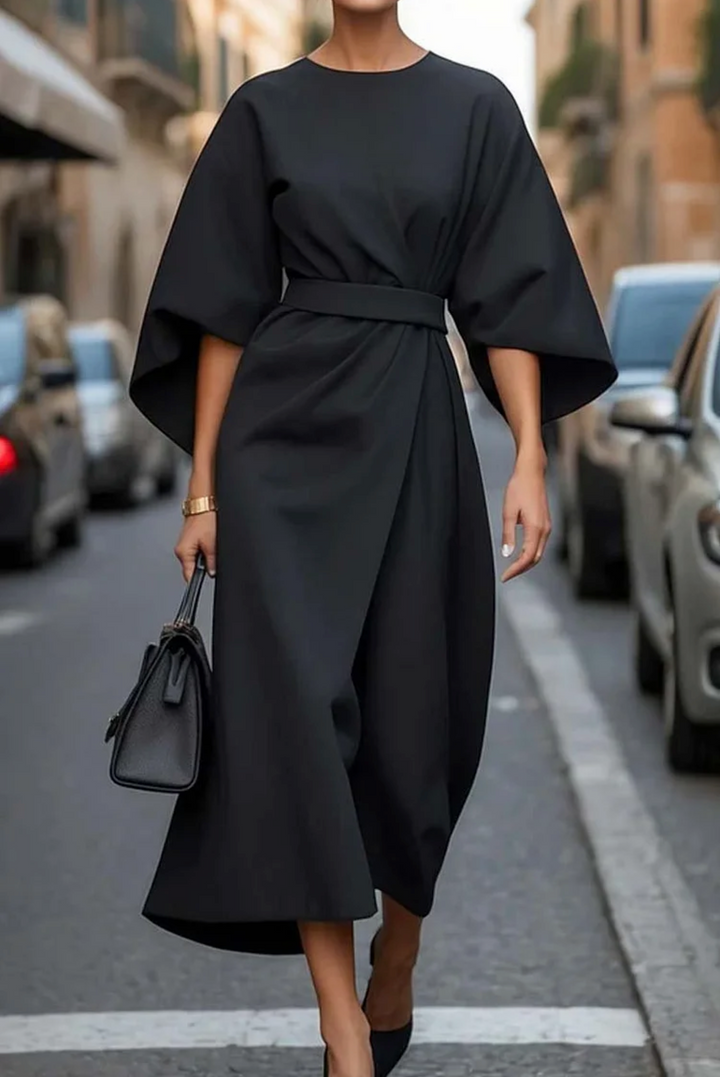 Damen Wickelkleid Mit Verstellbarer Taille