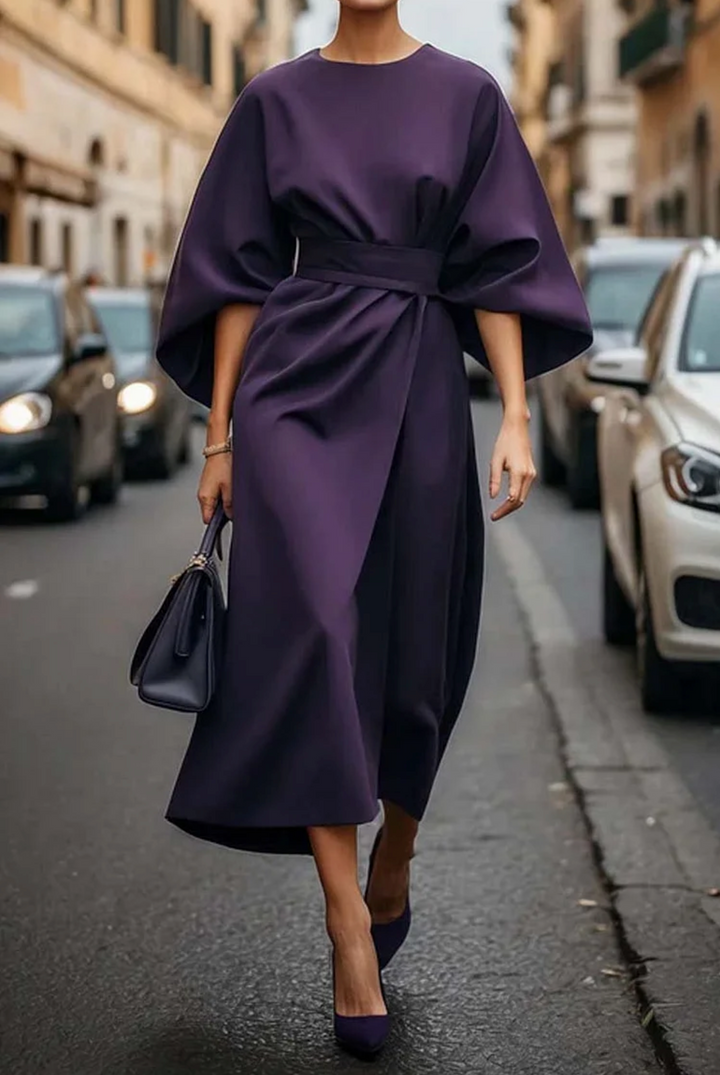 Damen Wickelkleid Mit Verstellbarer Taille