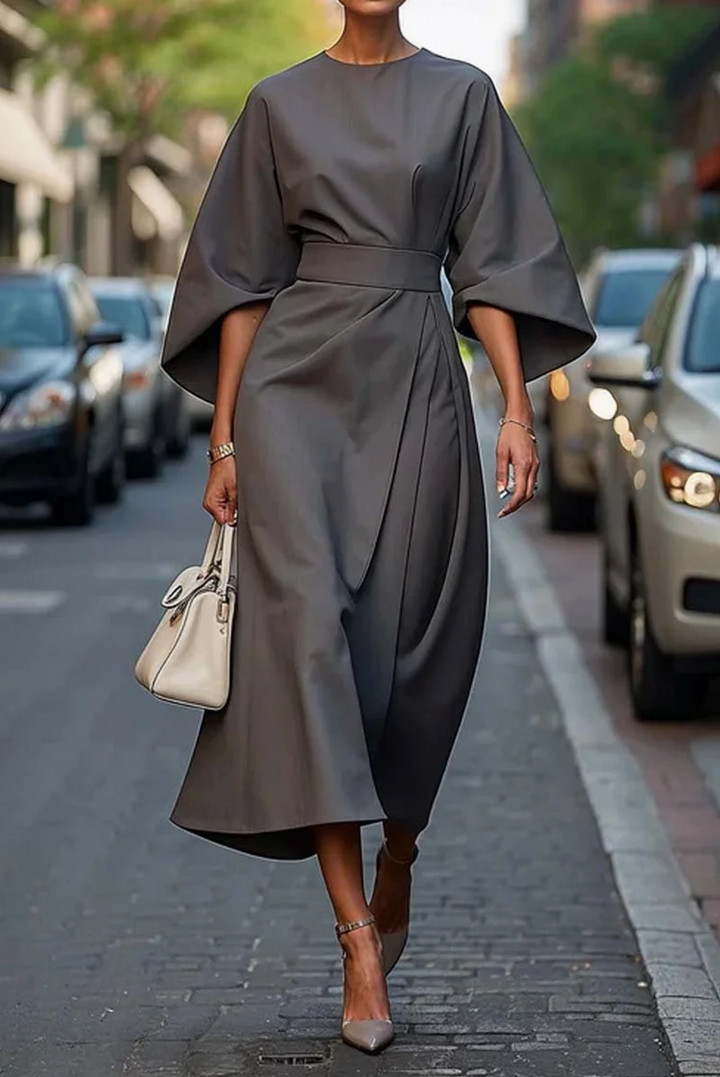 Damen Wickelkleid Mit Verstellbarer Taille