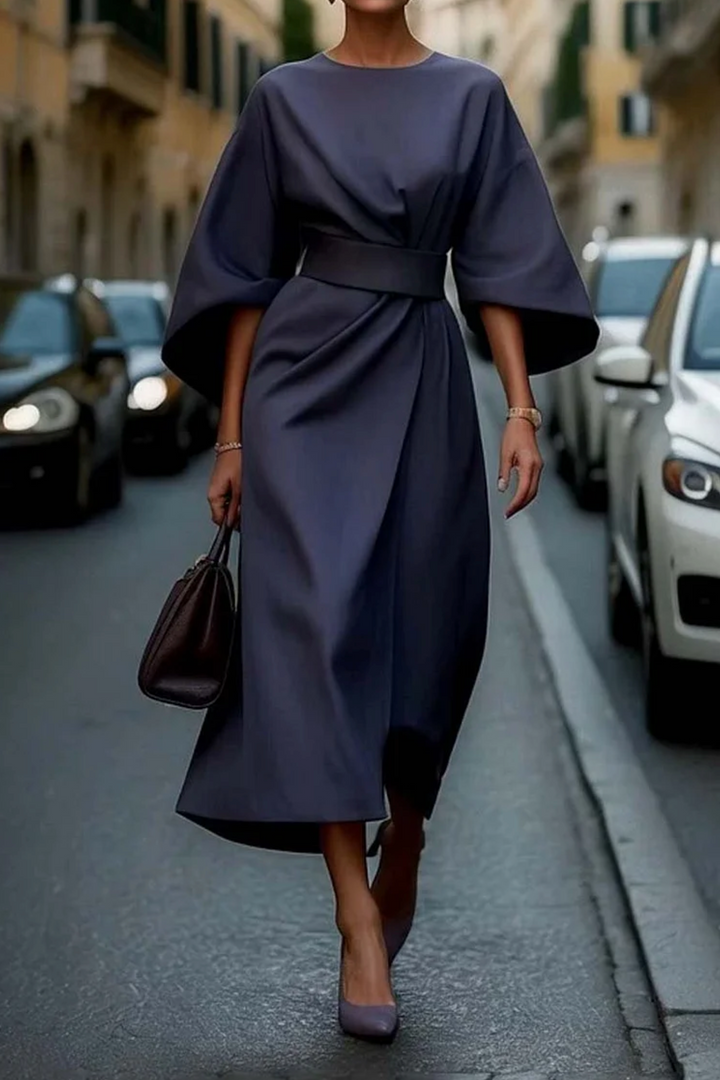 Damen Wickelkleid Mit Verstellbarer Taille