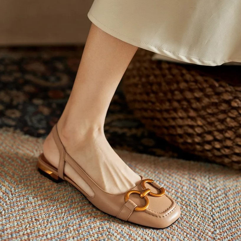 Damen Lederschuhe Mit Geschlossener Spitze