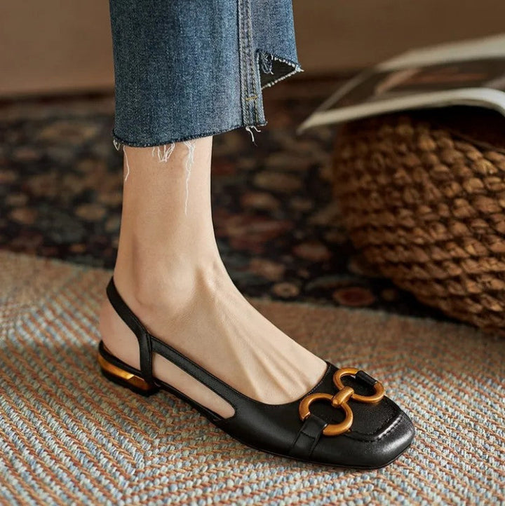 Damen Lederschuhe Mit Geschlossener Spitze