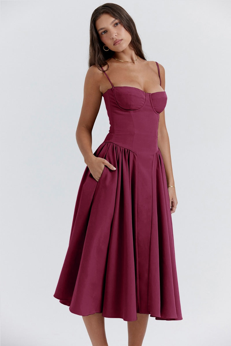 Damen Ärmelloses Korsettkleid