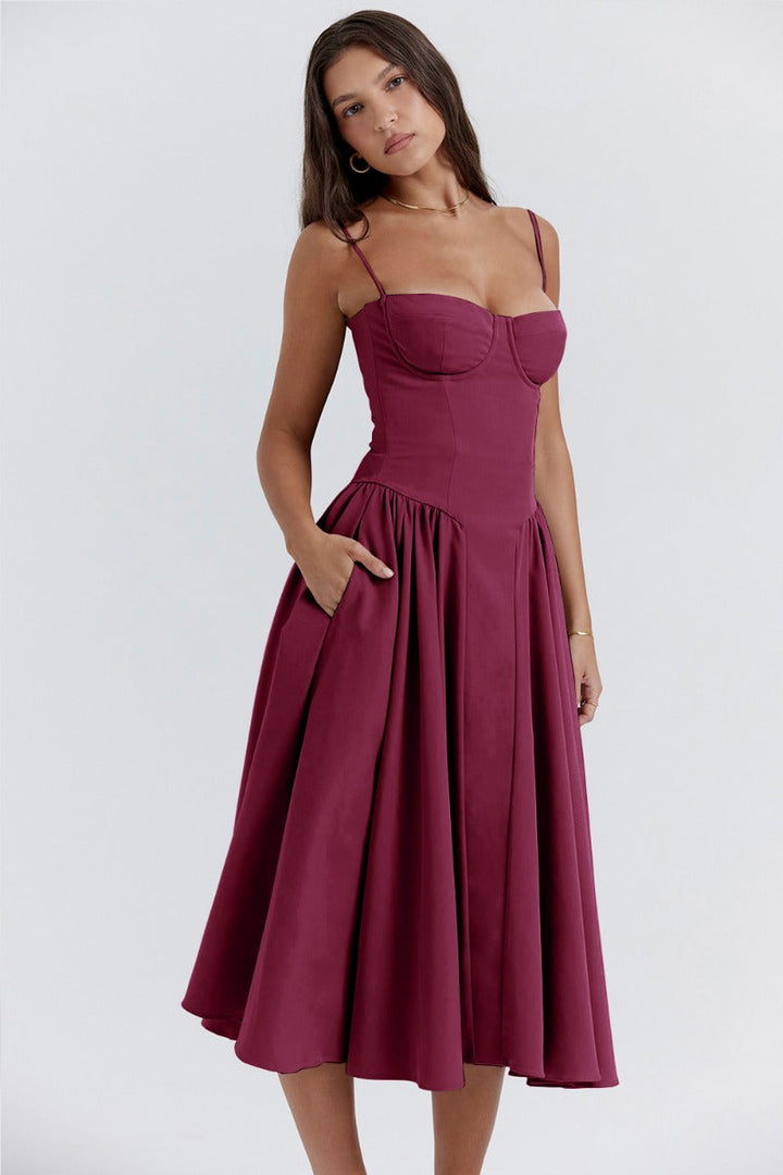 Damen Ärmelloses Korsettkleid