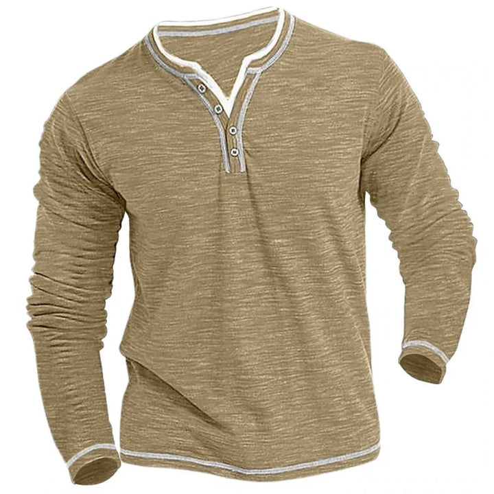 Herren VAusschnitt Langarm TShirt