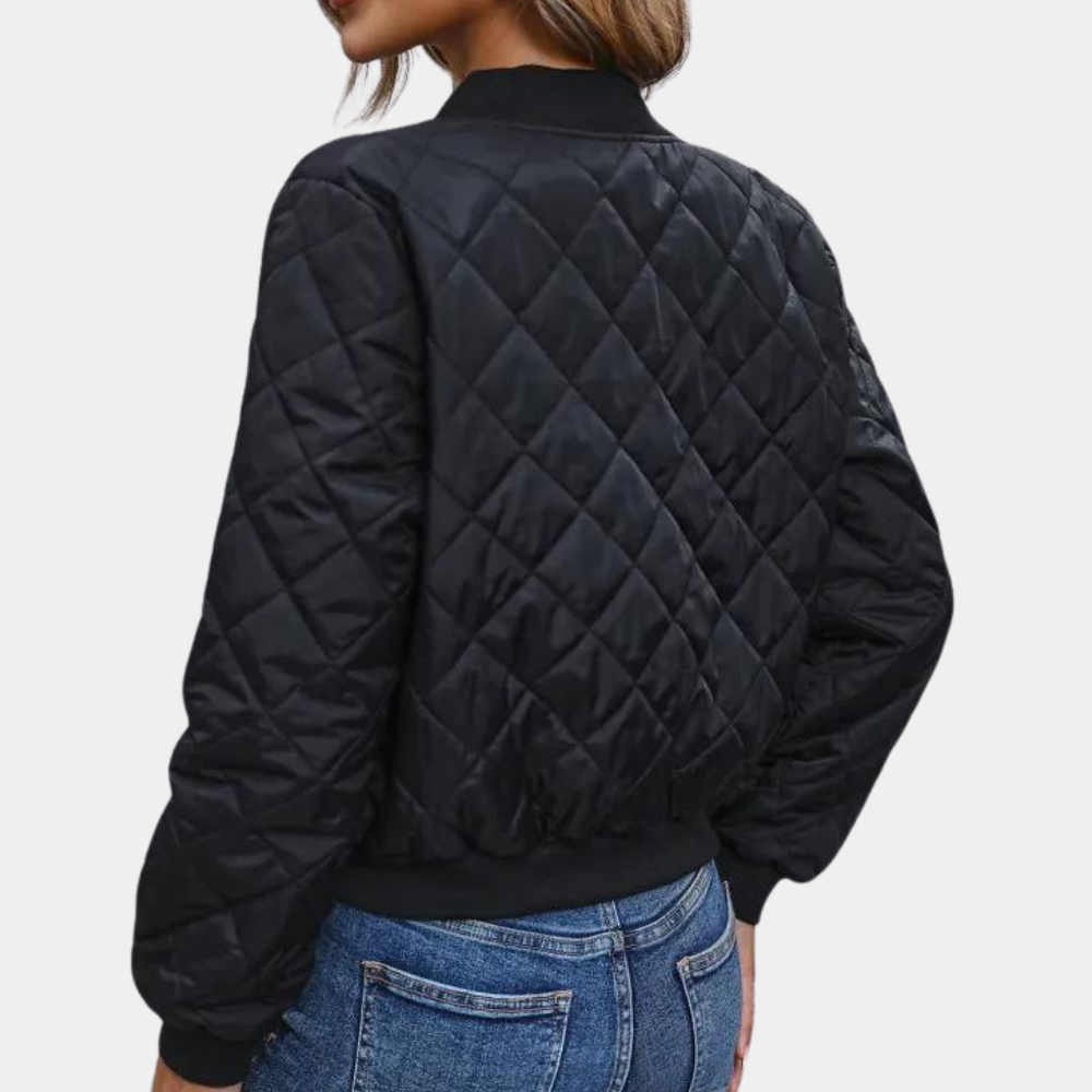 Stilvolle Bomber-Übergangsjacke für Damen mit durchgehendem Reißverschluss – Ideal für kühle Tage 1