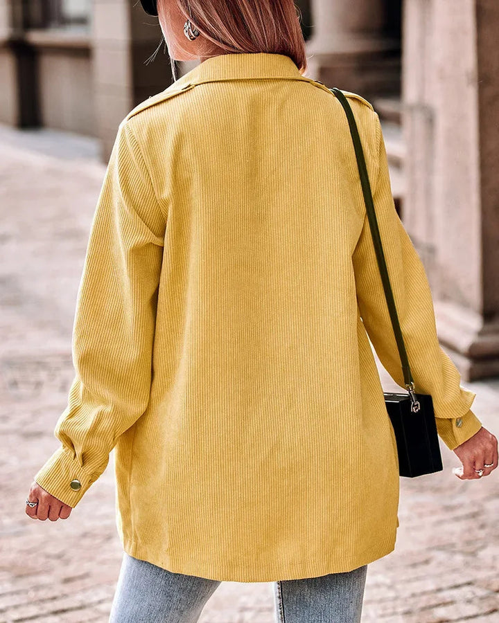 Stilvolle Damen Cord Jacke in Gelb – Vielseitig und Modern 4