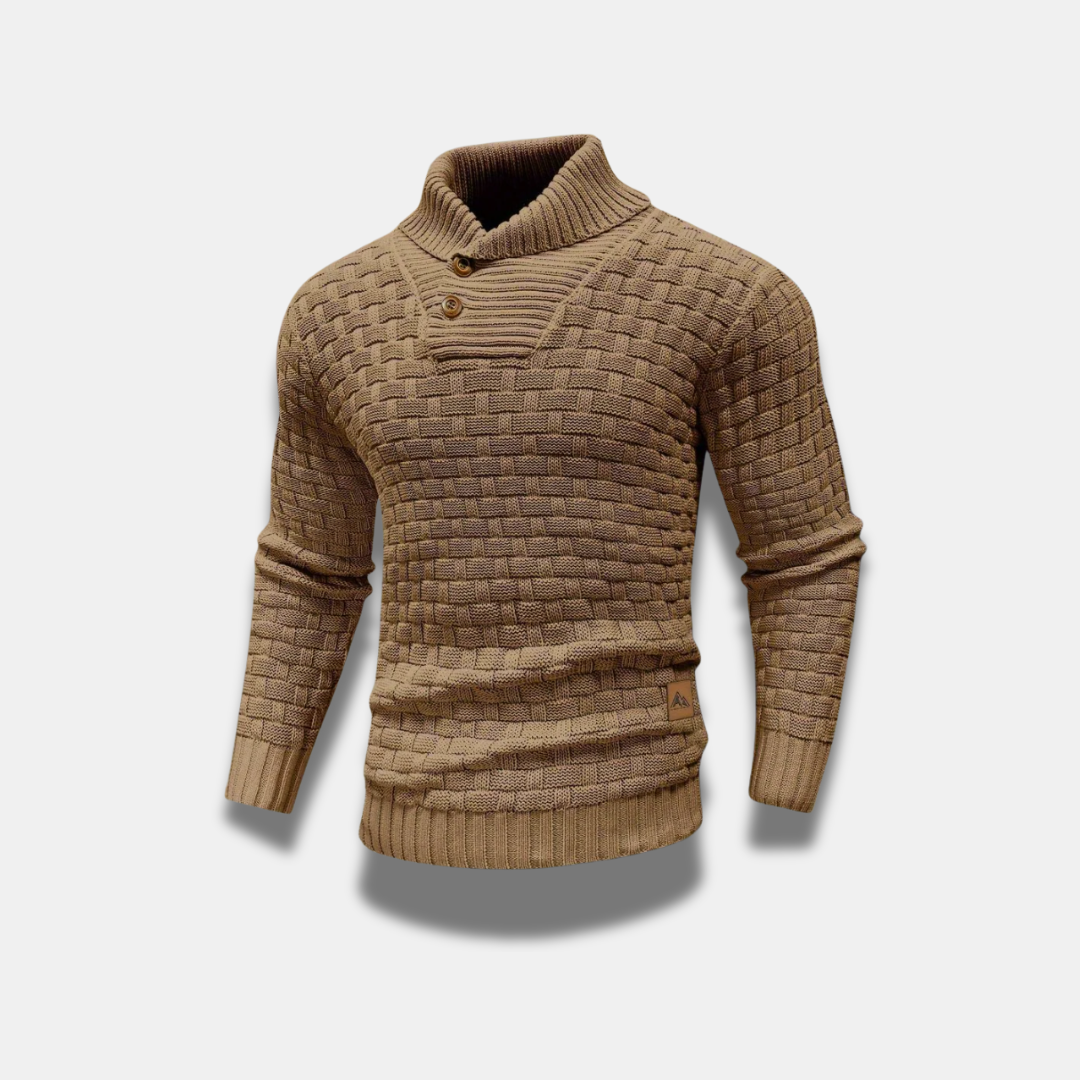 Herren Klassischer Warmer Texturierter Strickpullover