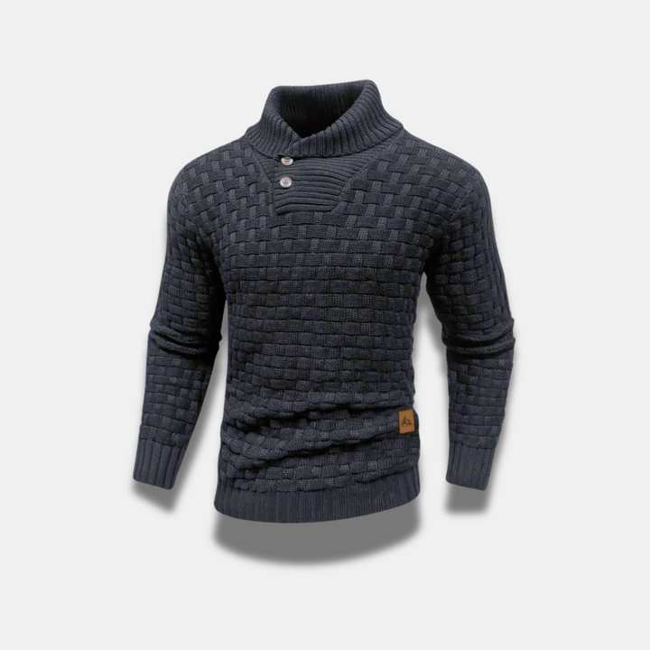 Herren Klassischer Warmer Texturierter Strickpullover