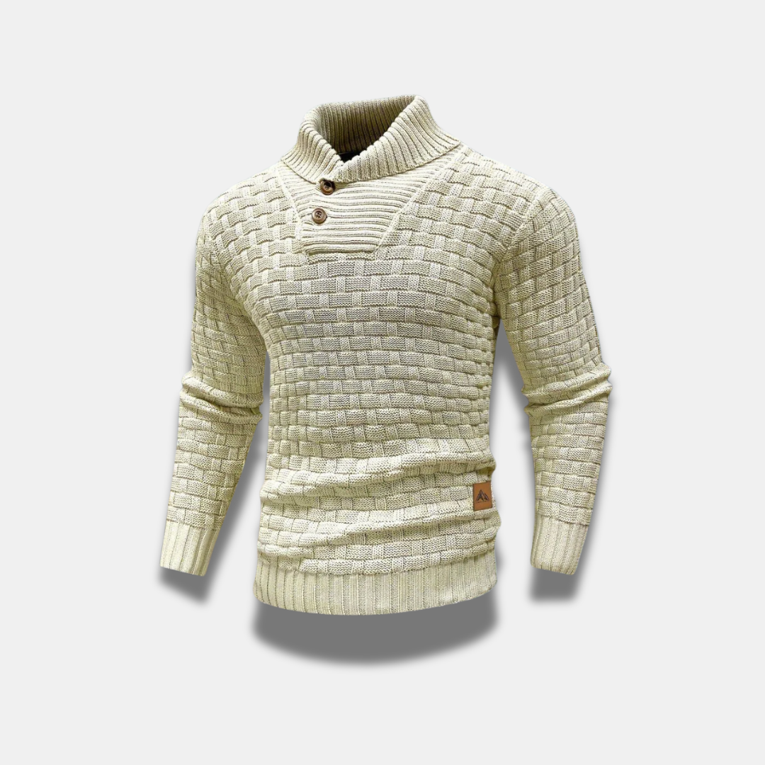 Herren Klassischer Warmer Texturierter Strickpullover