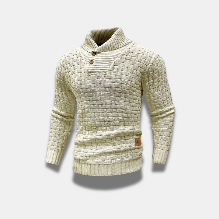 Herren Klassischer Warmer Texturierter Strickpullover