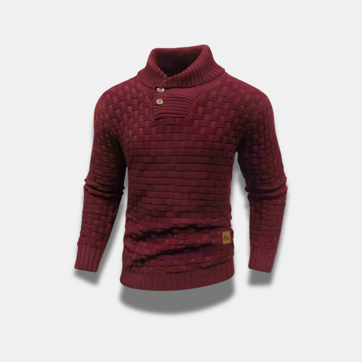 Herren Klassischer Warmer Texturierter Strickpullover