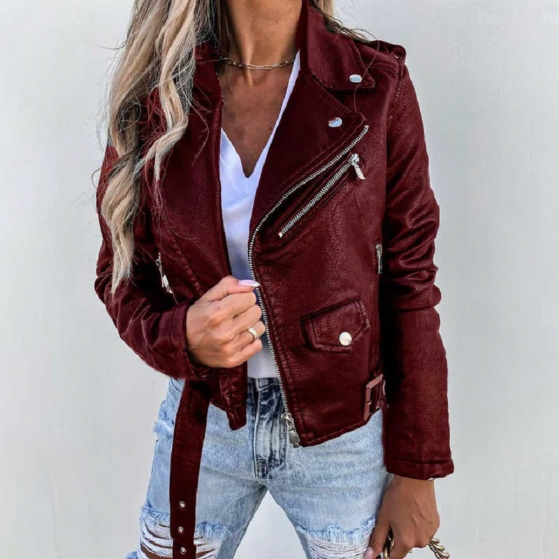 Stylische Damen Bikerjacke mit Reverskragen – Vielseitig und Modern 2
