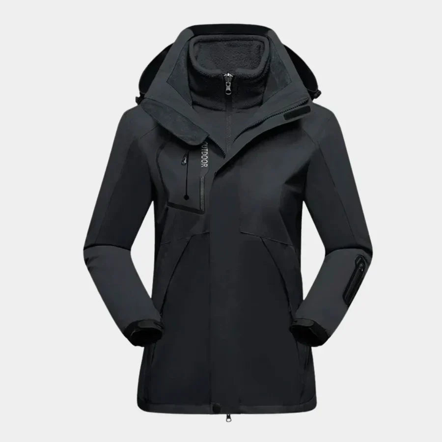 Stylische Damen Skijacke mit herausnehmbarer Innenjacke für vielseitigen Einsatz 0