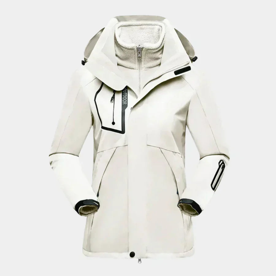 Stylische Damen Skijacke mit herausnehmbarer Innenjacke für vielseitigen Einsatz 1