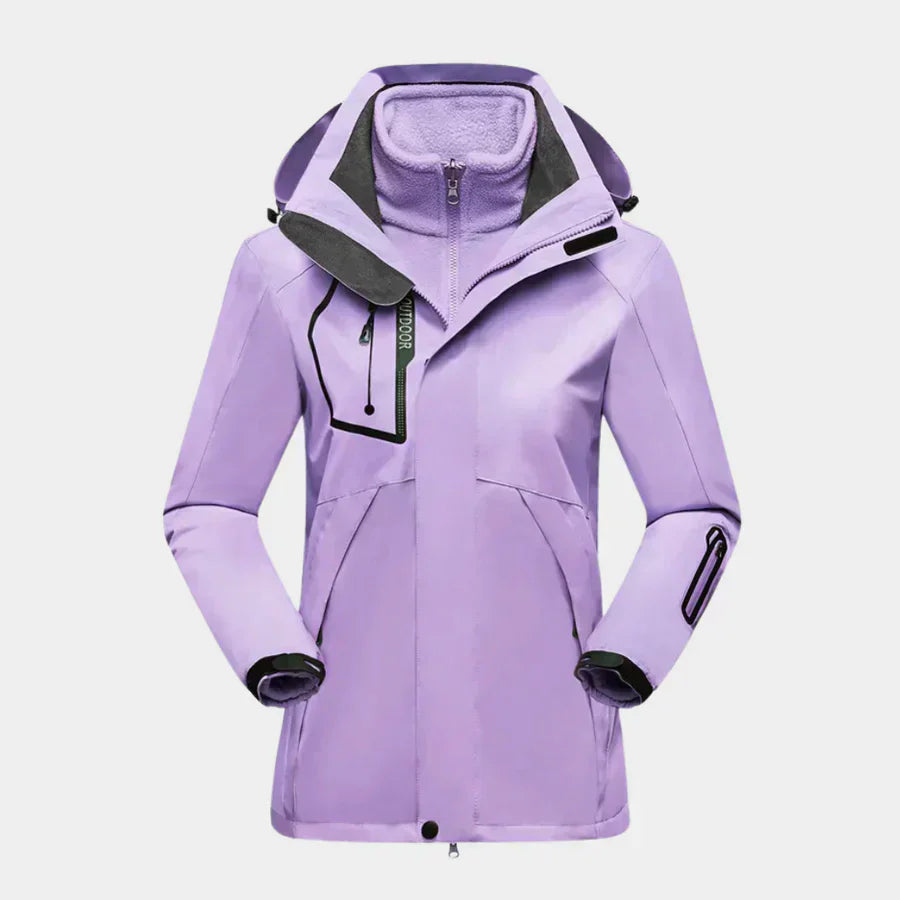 Stylische Damen Skijacke mit herausnehmbarer Innenjacke für vielseitigen Einsatz 3