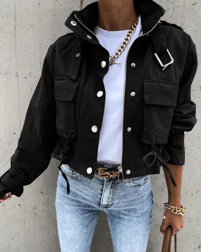 Stylische Übergangsjacke für Damen mit Taschen – Funktionalität trifft auf modernen Schnitt 0