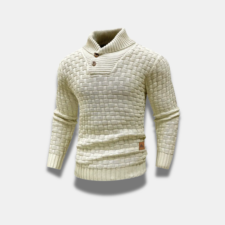 Hochwertiger, stilvoller Herren Strickpullover mit hohem Kragen