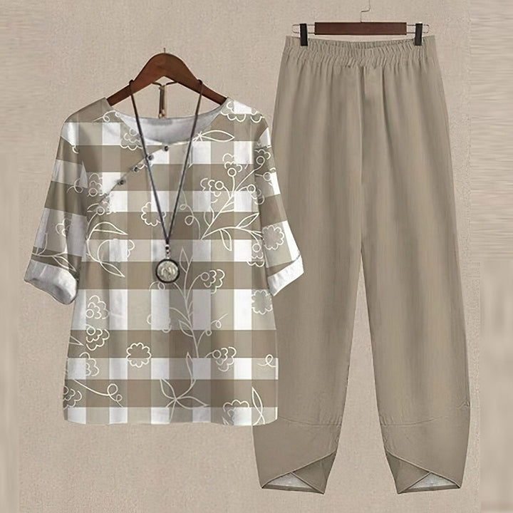 Damen Blumen Outfit Set