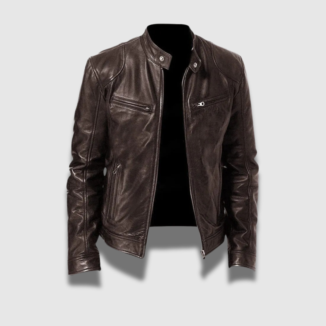 Herren Lederjacke mit Reißverschluss