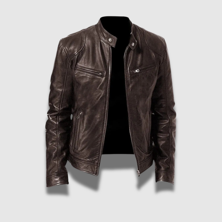 Herren Lederjacke mit Reißverschluss