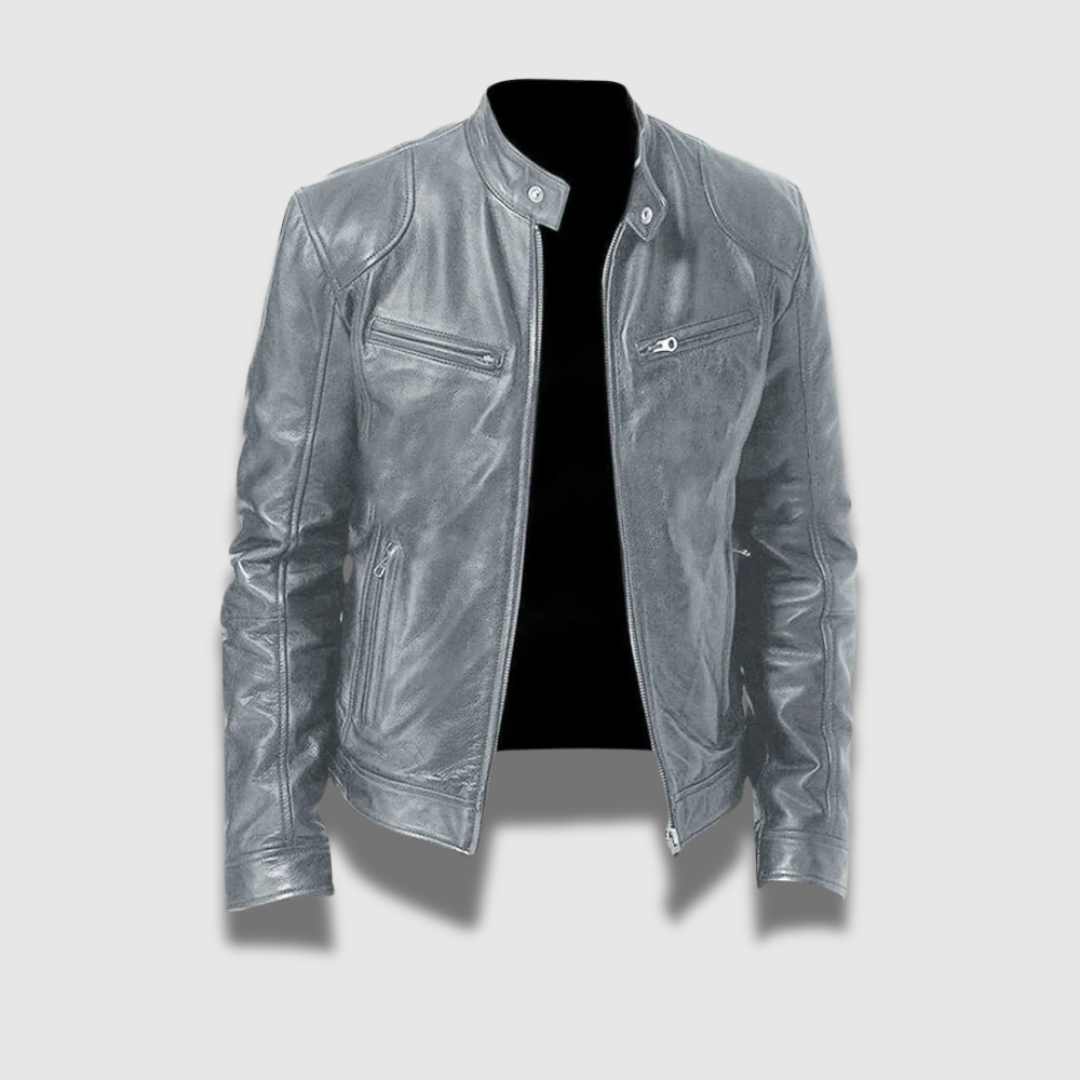 Herren Lederjacke mit Reißverschluss