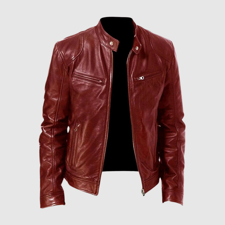 Herren Lederjacke mit Reißverschluss