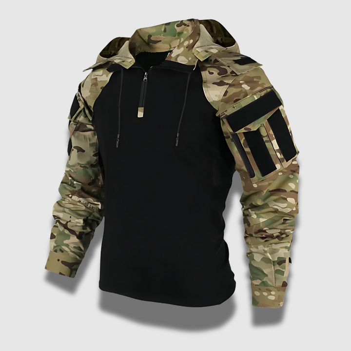 Herren Halb Zipper Camouflage Hoodie