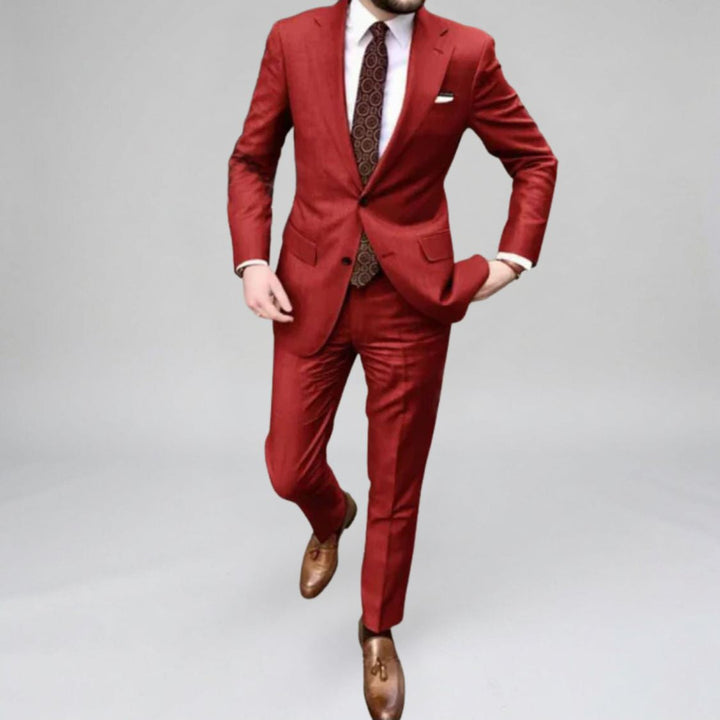 Zweiteiliger Herrenanzug – Blazer und Hose, klassisch-formeller, maßgeschneiderter Stil
