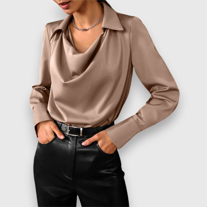 Damen Seidenbluse Mit Langarm