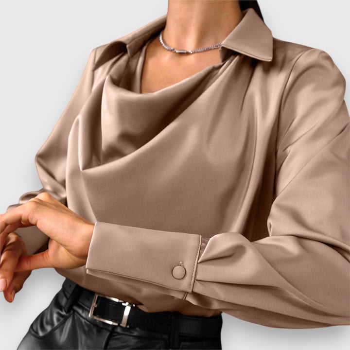 Damen Seidenbluse Mit Langarm