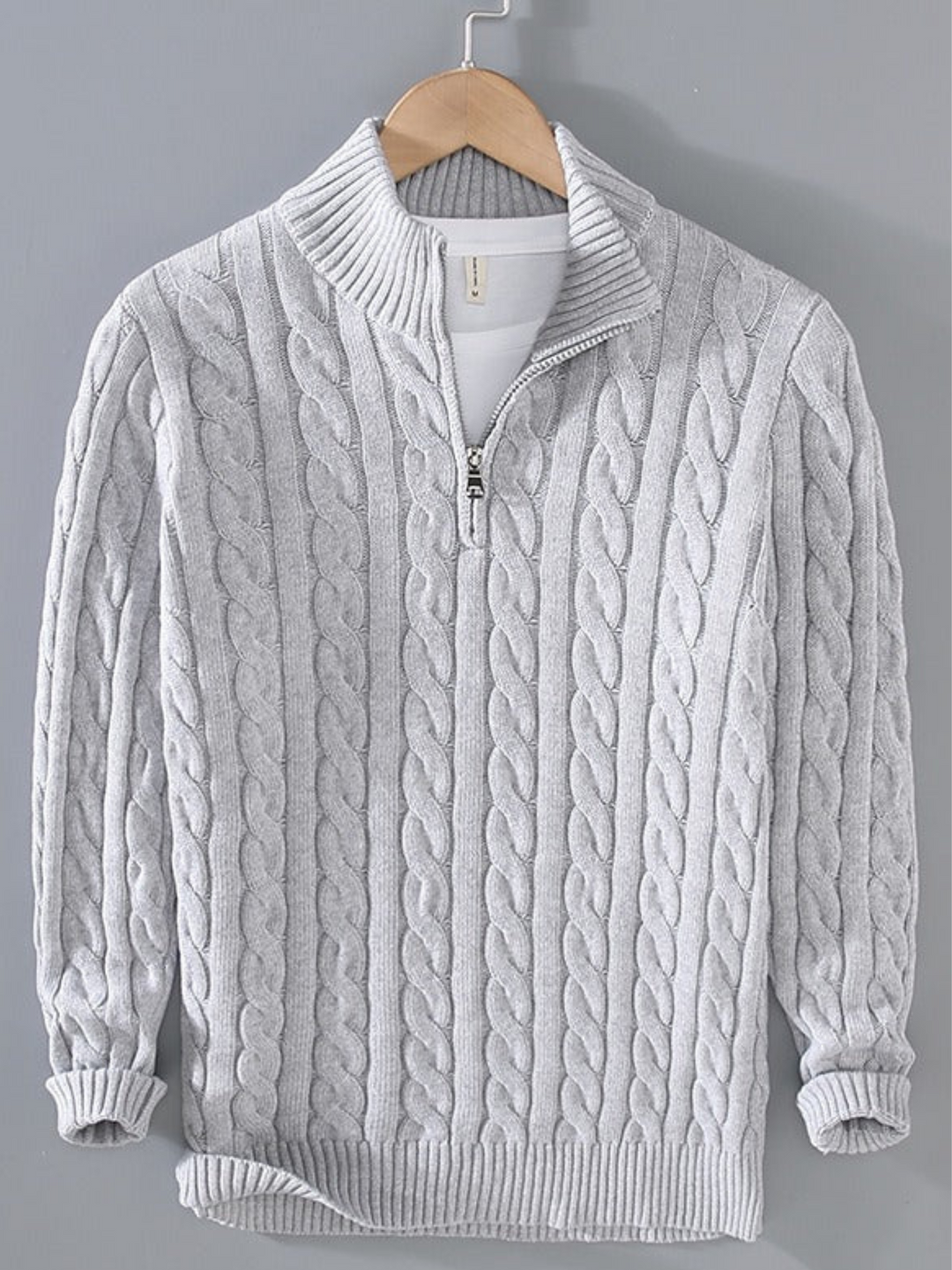 Herren Reißverschluss Strickpullover