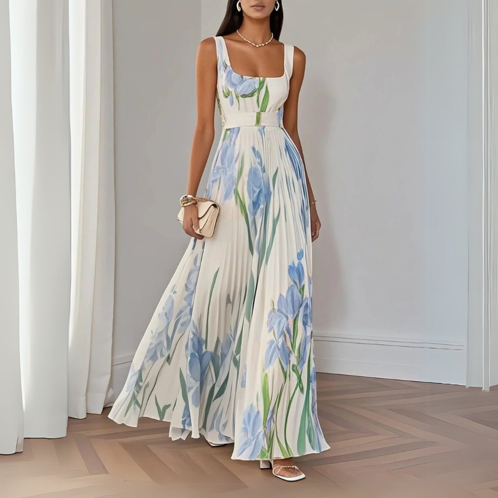 Revina | Elegantes Maxikleid mit Blumenmuster