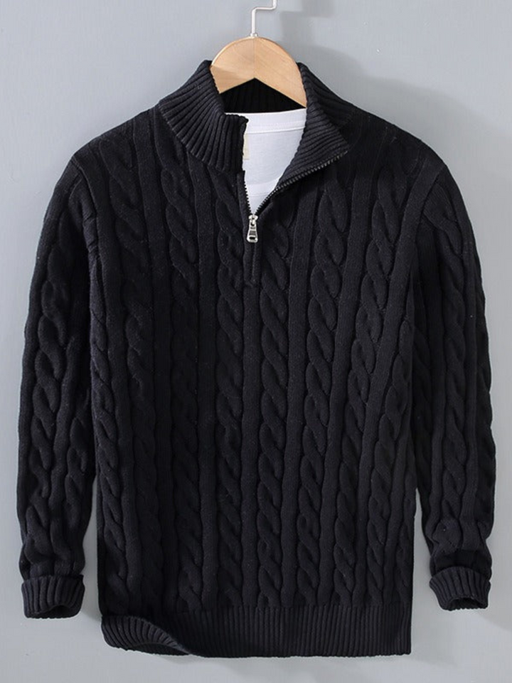 Herren Reißverschluss Strickpullover