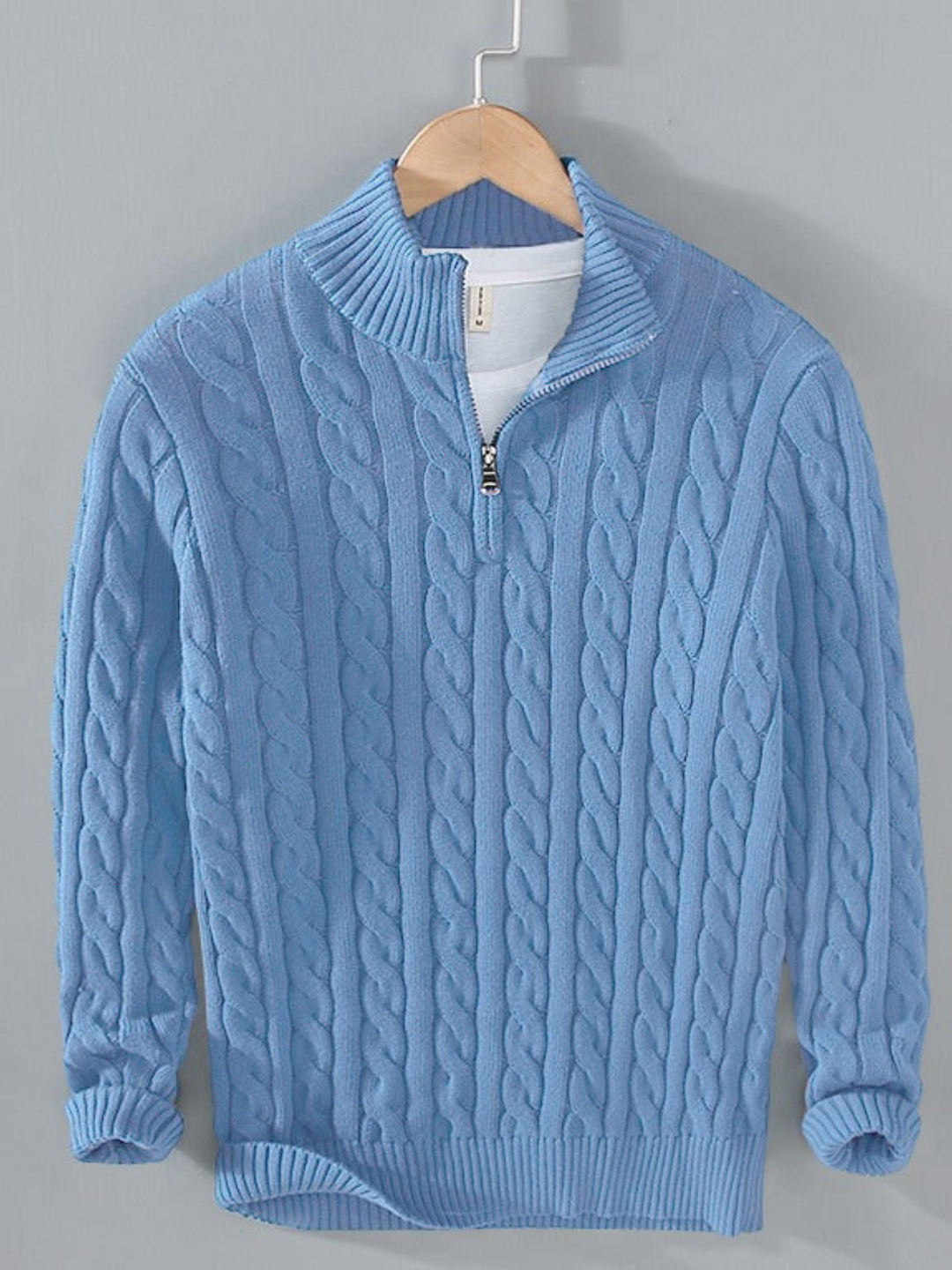 Herren Reißverschluss Strickpullover