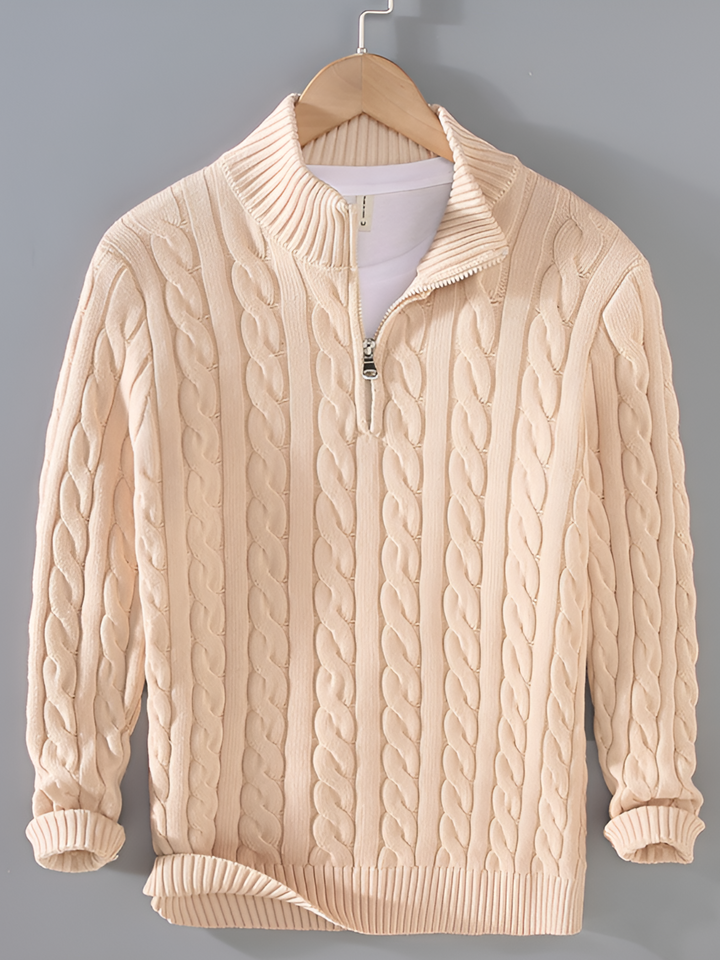 Herren Reißverschluss Strickpullover