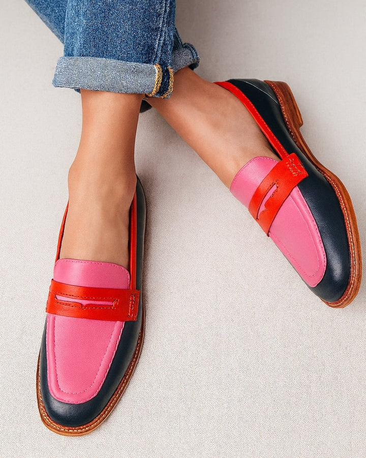 Damen Slipper Aus Rosa Kunstleder