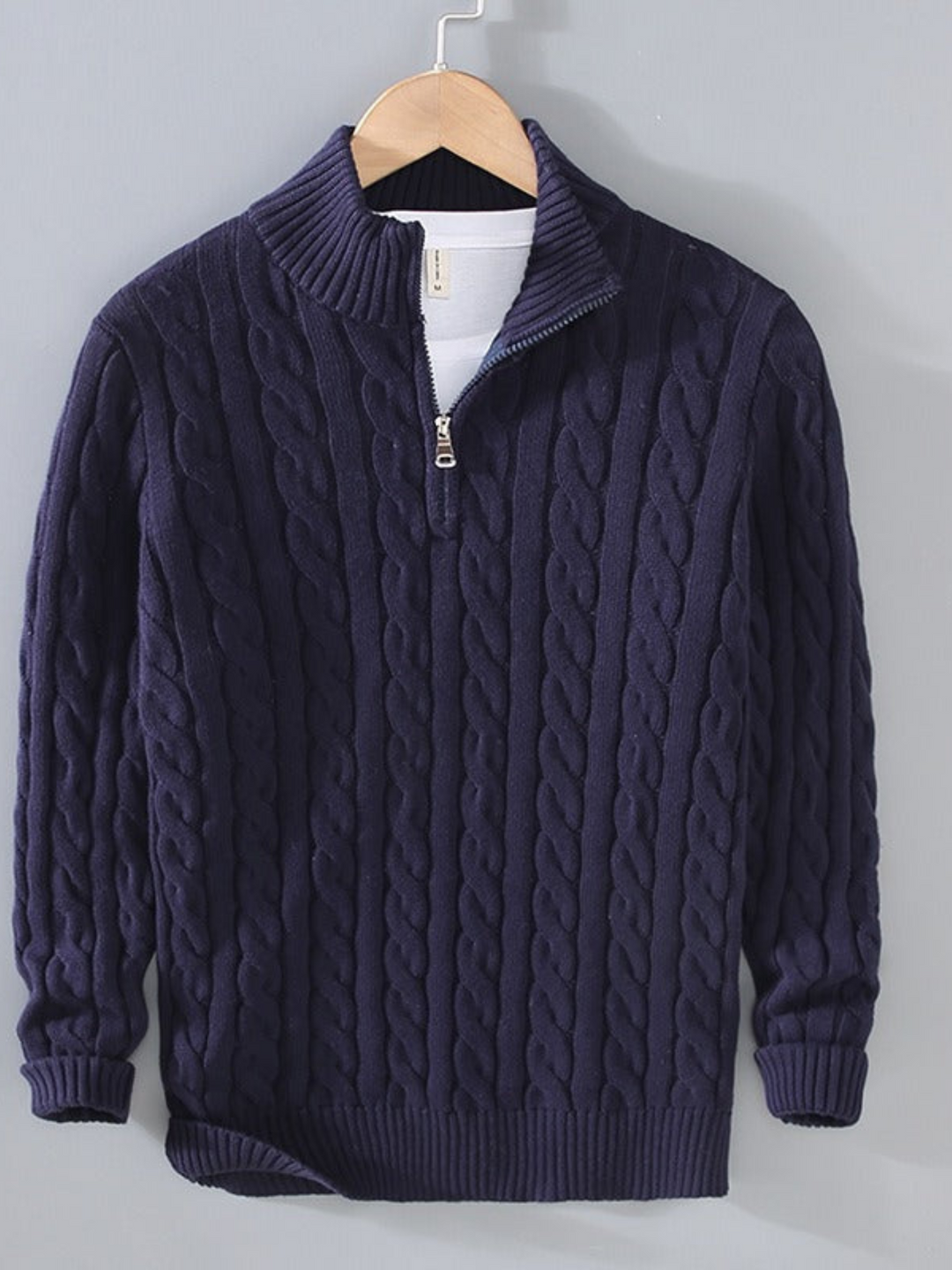 Herren Reißverschluss Strickpullover